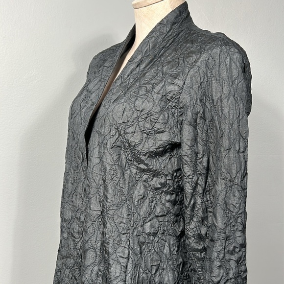 Eileen Fisher 100% Tussah Silk Gray Long Blazer size PS- gently used - Picture 5 of 16